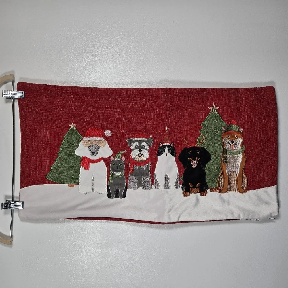 Arlee Home Fashions Cat Dog Dress Up Holiday Christmas Rectangular Pillow Cover